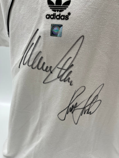 DFB Repro Trikot Klaus Fischer & Horst Hrubesch signiert Adidas neu M