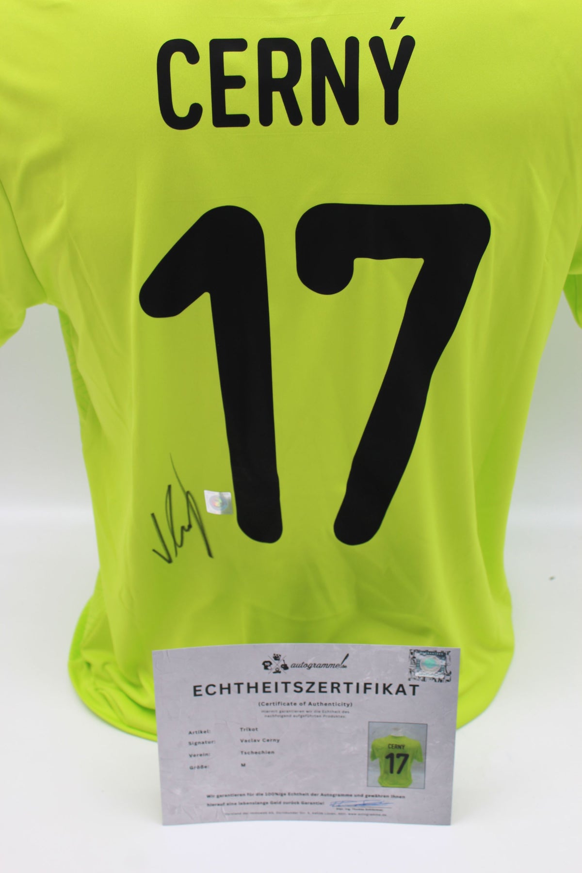 Tschechien 2020 Trikot Vaclav Cerny signiert COA Autogramm neu M