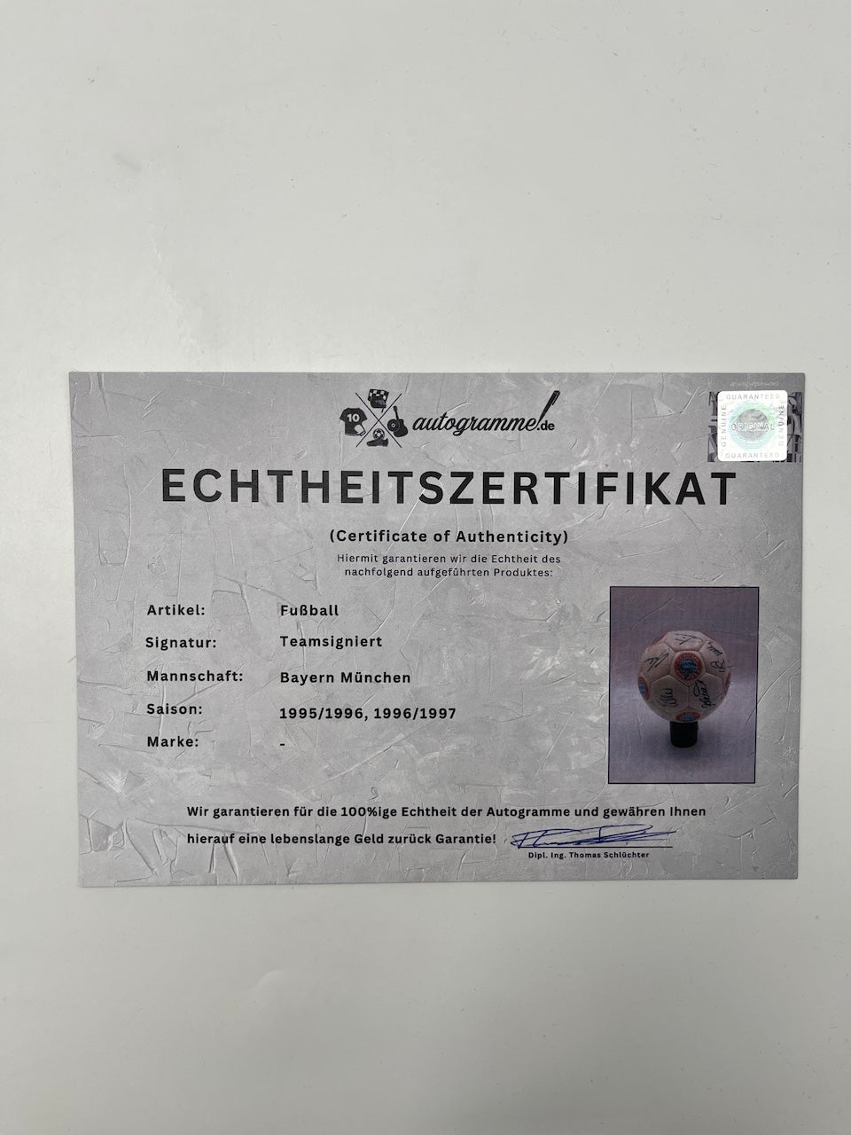 FC Bayern München Fußball Teamsigniert 1995/1996/1997 Autogramme Bundesliga FCB