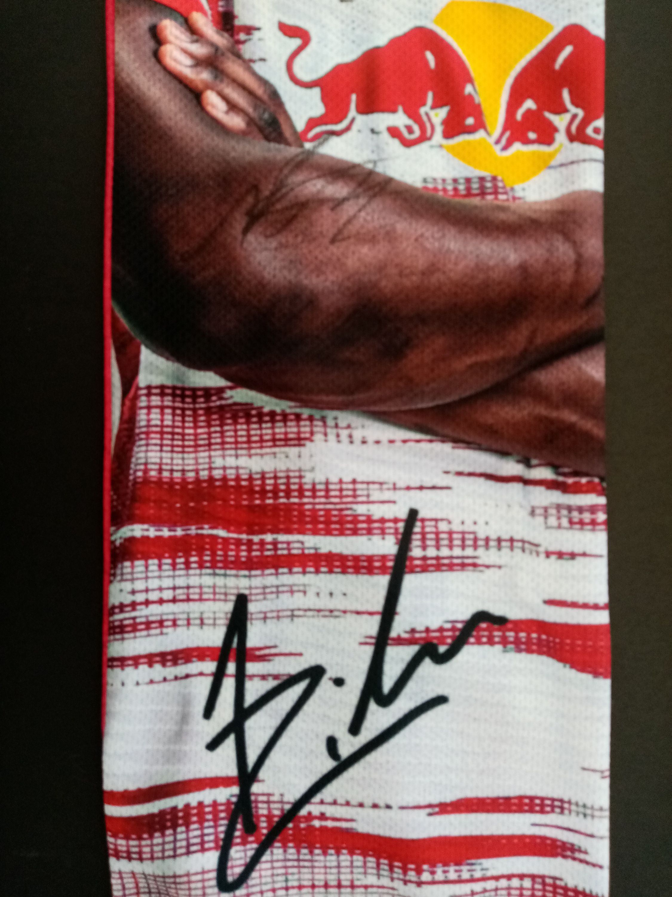 RB Leipzig fanschal Nordi Mukiele signed COA autograph football scarf red bull