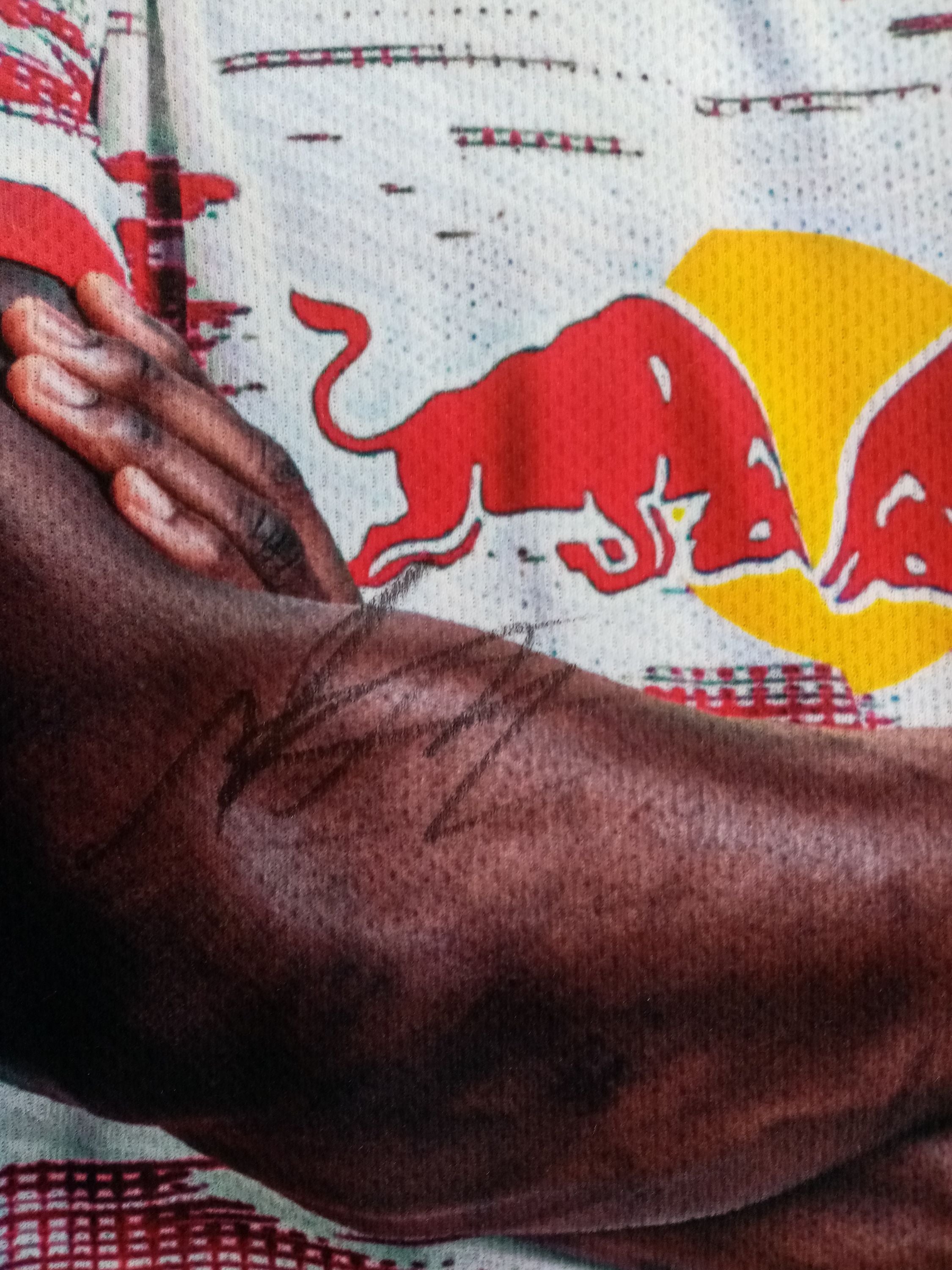 RB Leipzig fanschal Nordi Mukiele signed COA autograph football scarf red bull