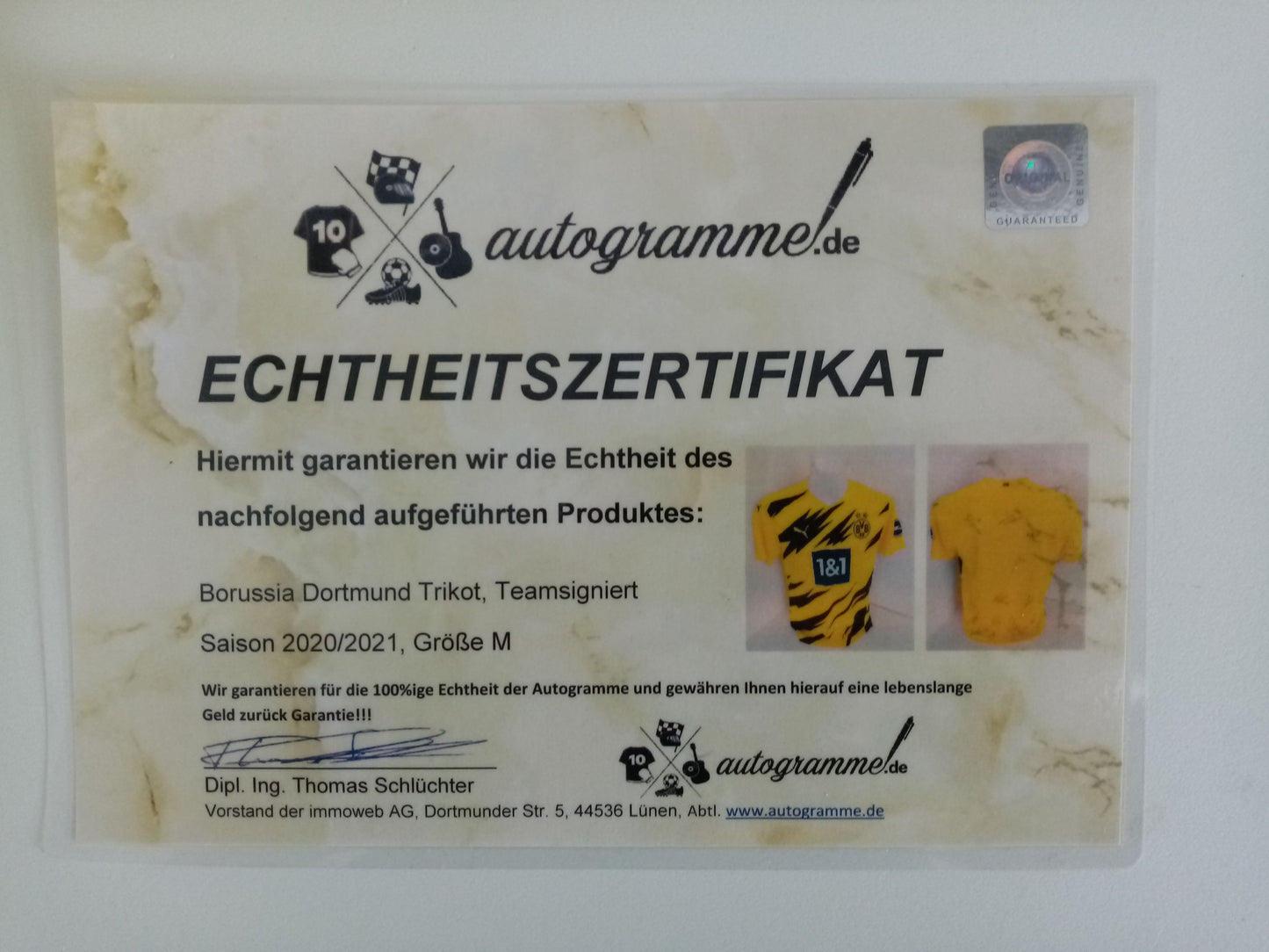 BVB Jersey 2020/2021 Team Signed Borussia Dortmund Autograph COA New Puma M