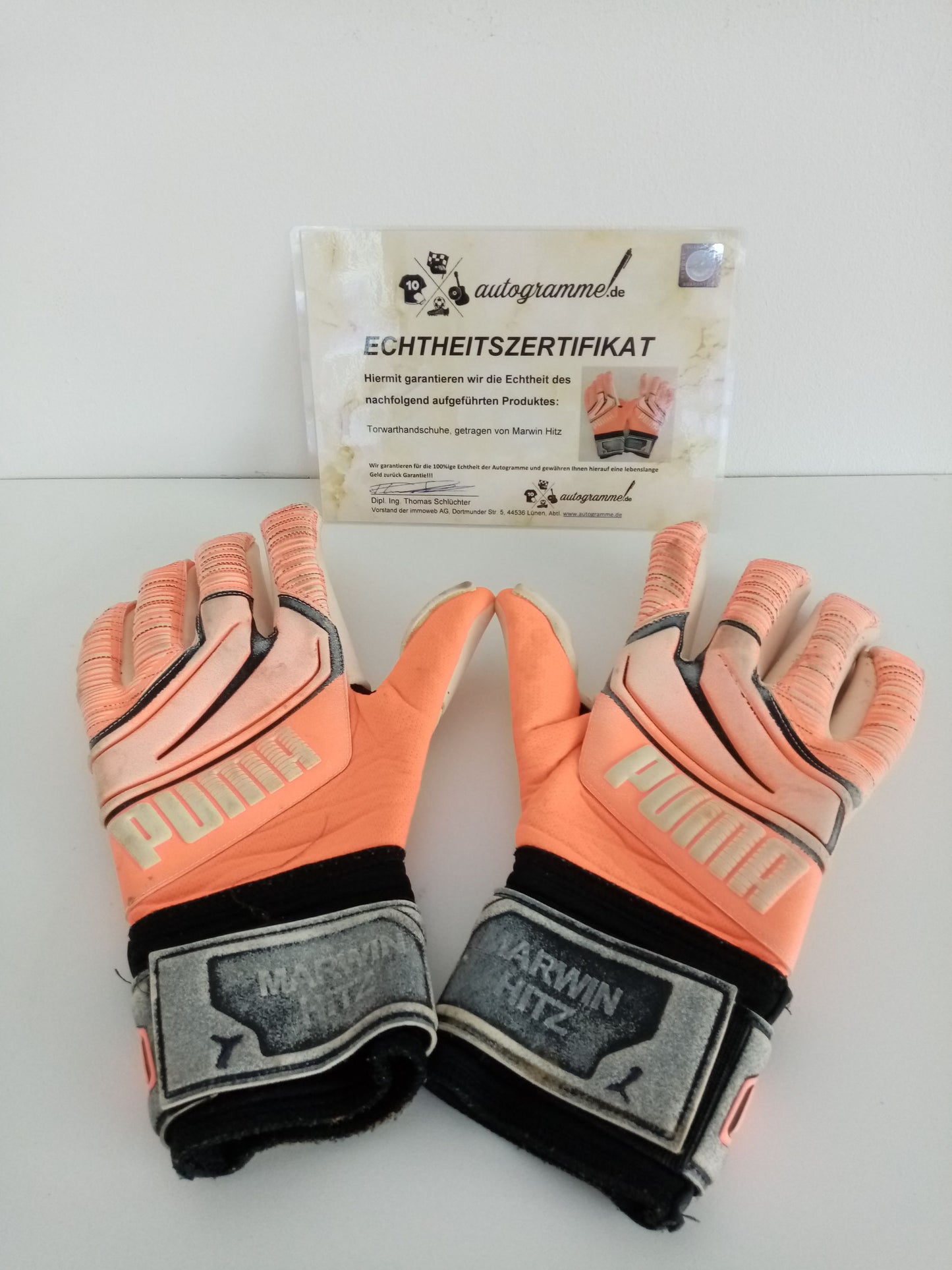 Matchworn Goalkeeper Gloves Marwin Hitz Borussia Dortmund BVB Puma