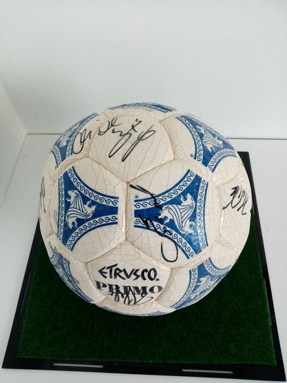 Football team signed World Cup 1990 in showcase dfb signature Germany Coa adidas