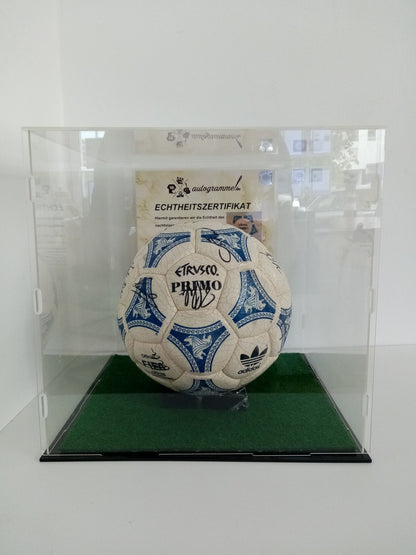 Football team signed World Cup 1990 in showcase dfb signature Germany Coa adidas