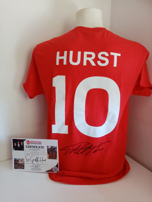 Shirt Geoff Hurst signiert England Wembley West Ham Neu COA M