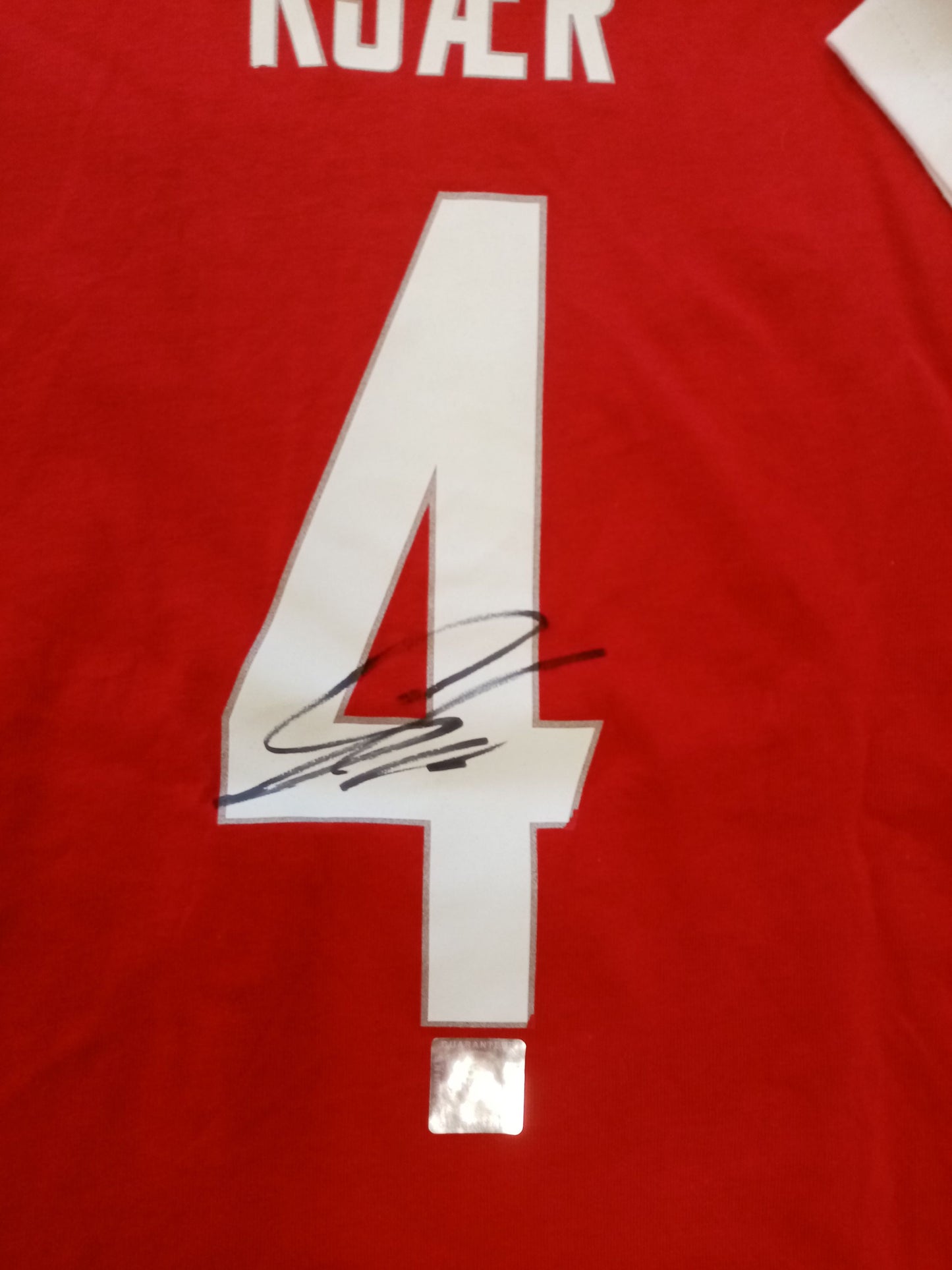 Denmark Shirt Simon Kjaer signed in frame COA Hummel Football 140