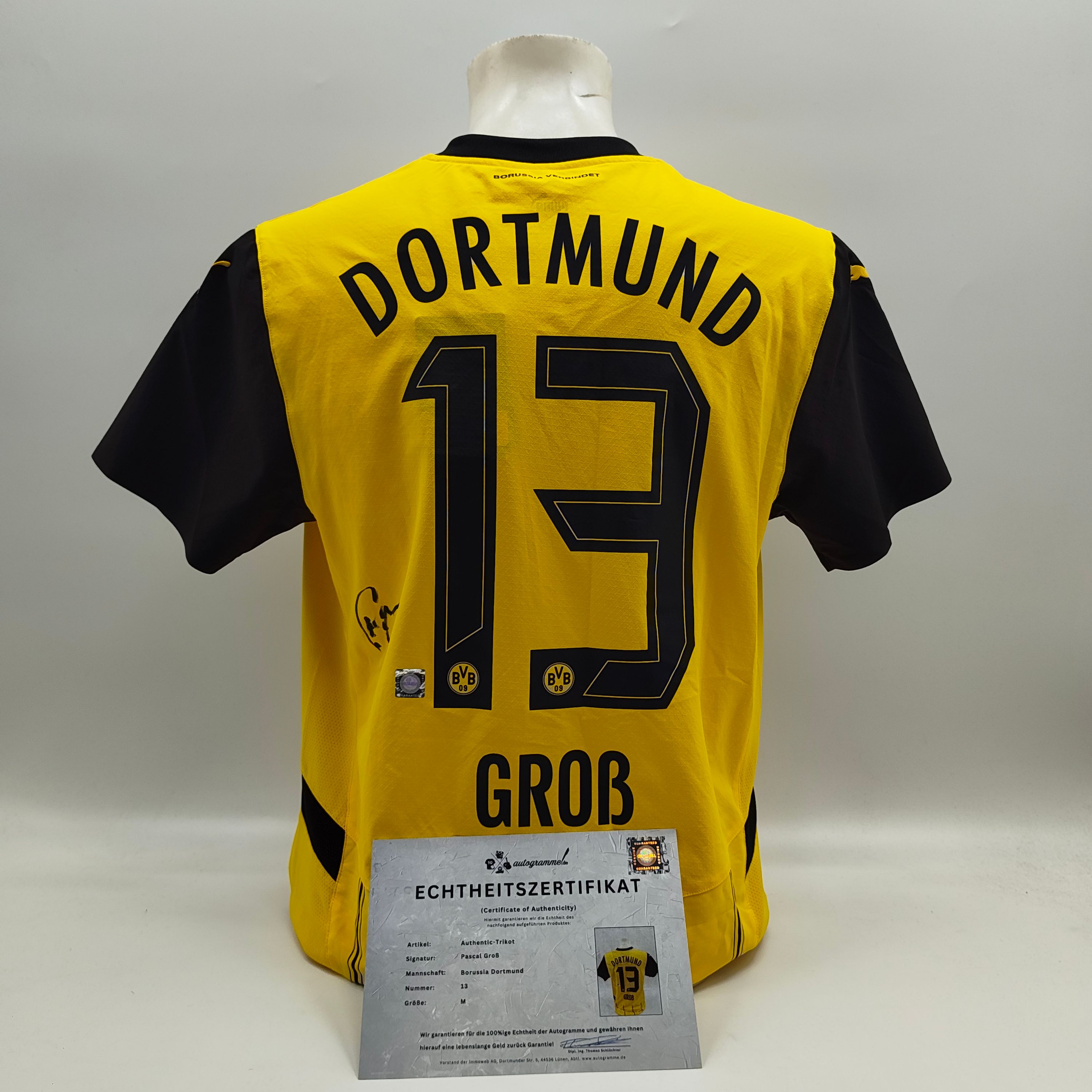 Borussia Dortmund Trikot Pascal Groß signiert BVB neu Puma signiert XL