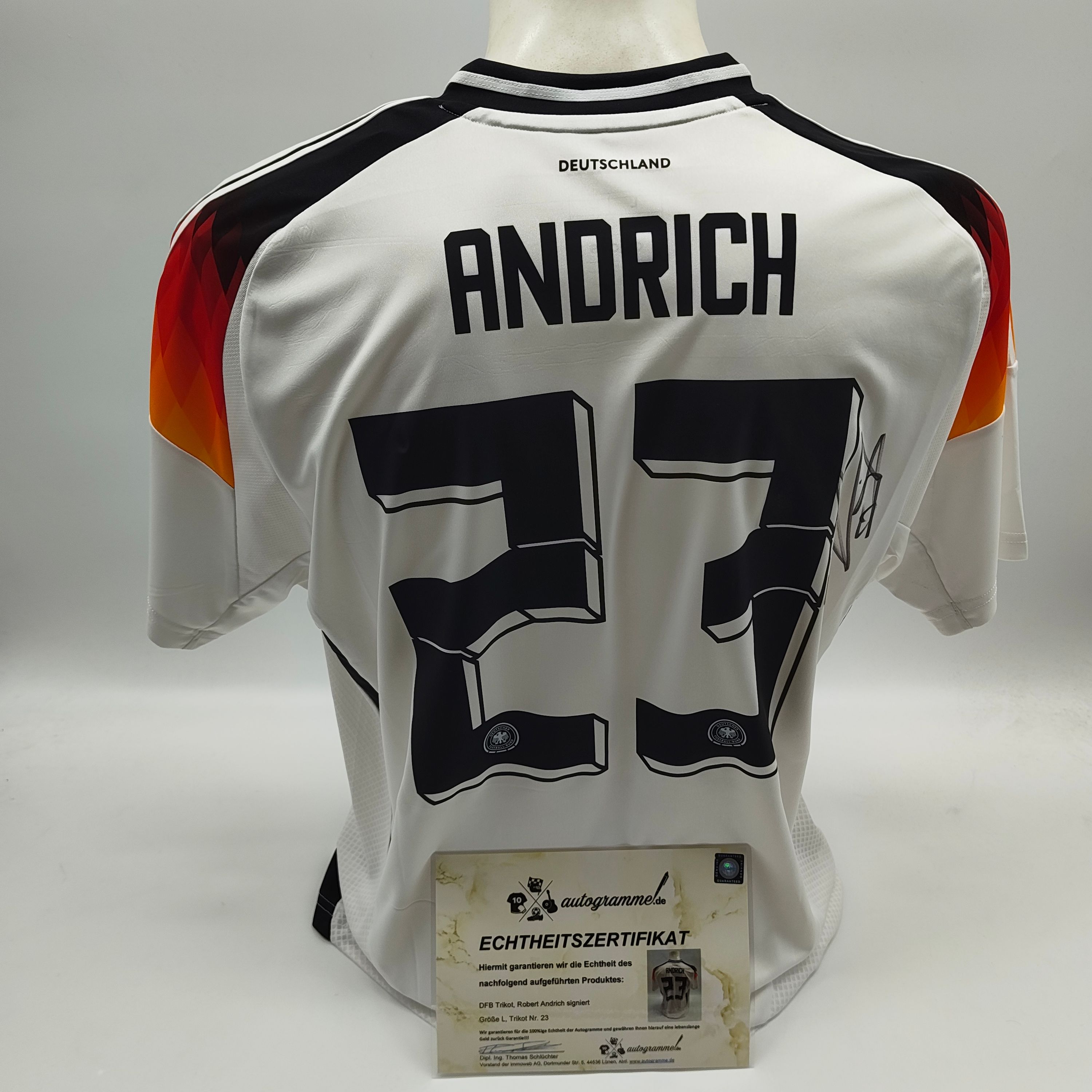 DFB Trikot Robert Andrich signiert Autogramme Deutschland Adidas L