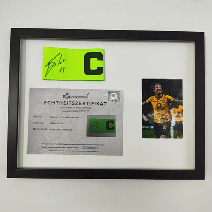 Kapitänsbinde Fabio Silva signiert im Rahmen Borussia Dortmund Autogramm COA