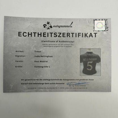 Real Madrid Trikot Damen Jude Bellingham signiert Autogramm Adidas COA L