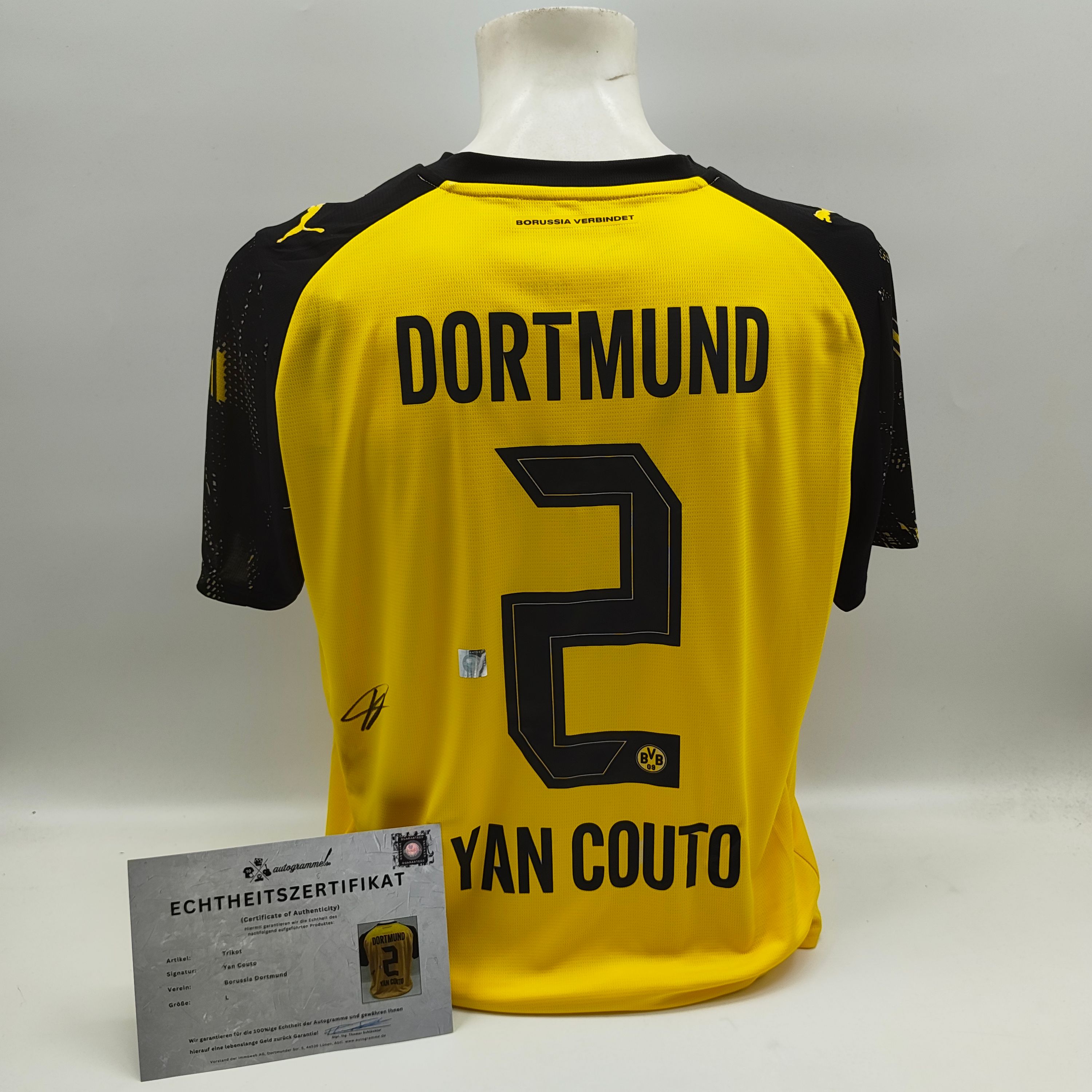 Borussia Dortmund Trikot Yan Couto signiert BVB Puma L