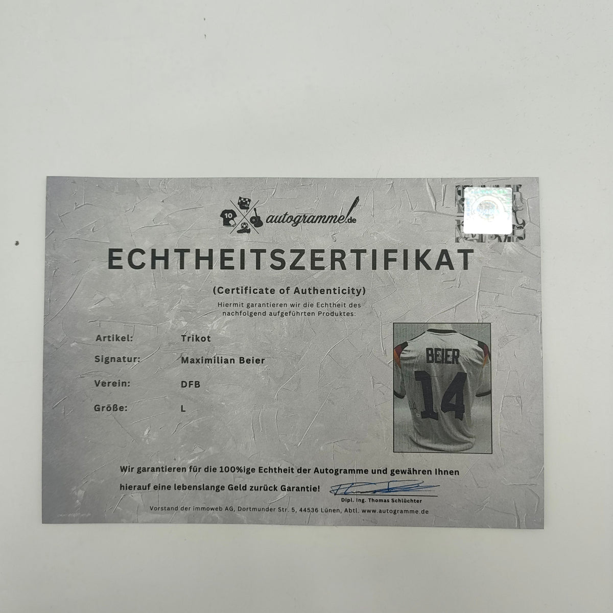 DFB Trikot WM 2026 Maximilian Beier signiert Autogramme Adidas neu L