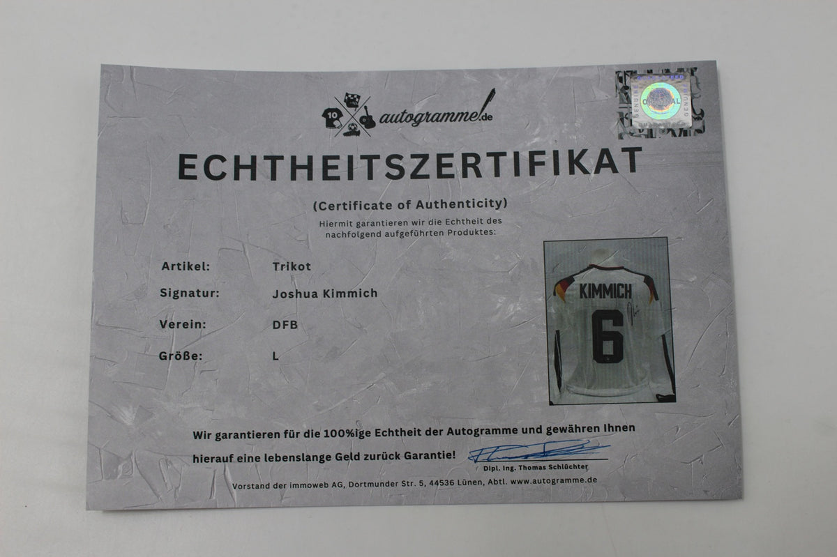 DFB Trikot Joshua Kimmich WM 2026 signiert Autogramme Adidas COA neu L