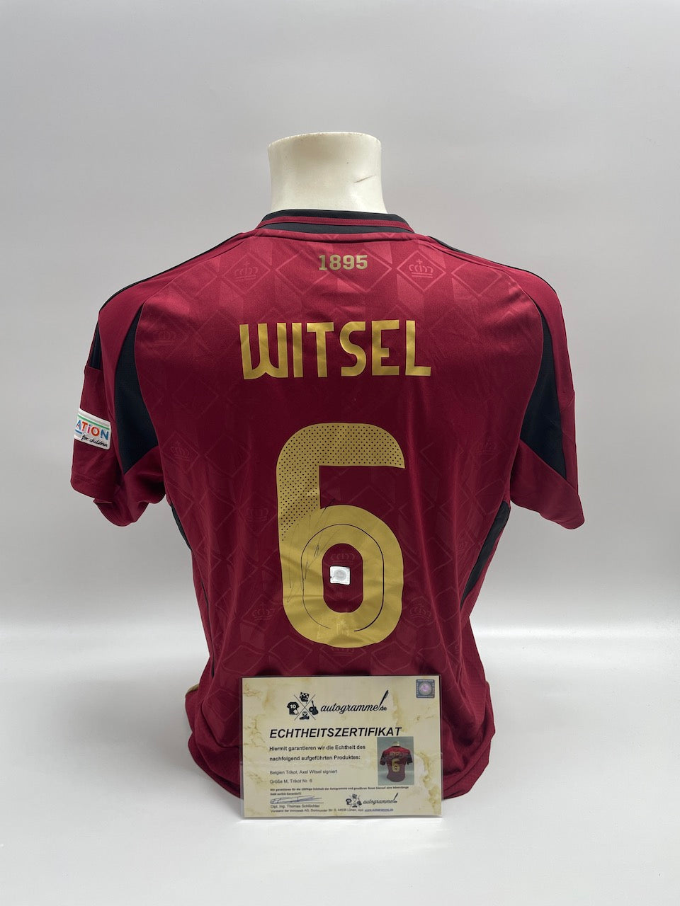 Belgium jersey Axel Witsel signed Adidas COA autograph M