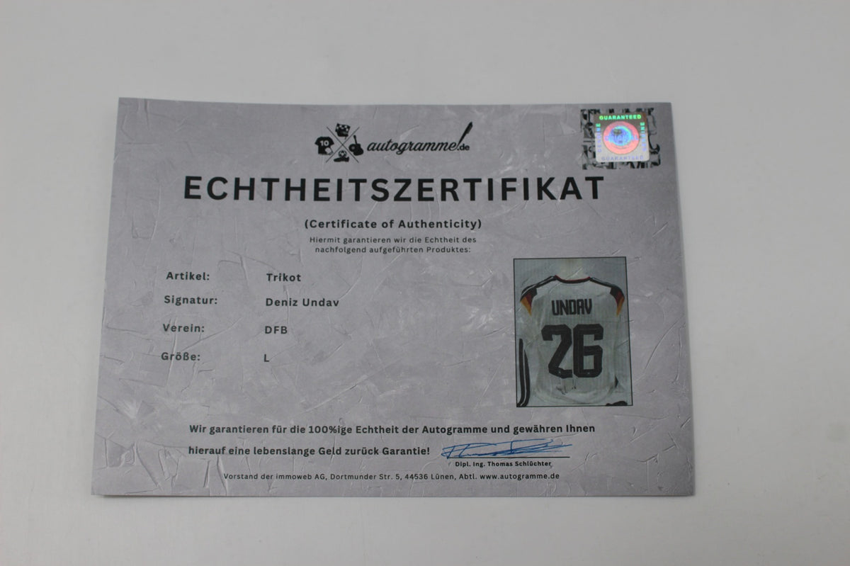 DFB Trikot Deniz Undav WM 2026 signiert Autogramme Adidas COA neu L