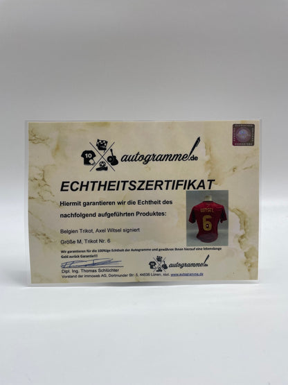 Belgium jersey axel witsel signed adidas coa autograph m