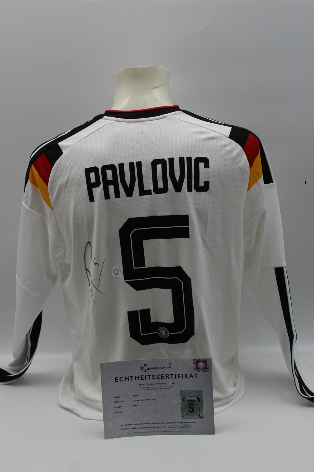 DFB Trikot WM 2026 Aleksandar Pavlovic signiert Autogramme Adidas COA neu L