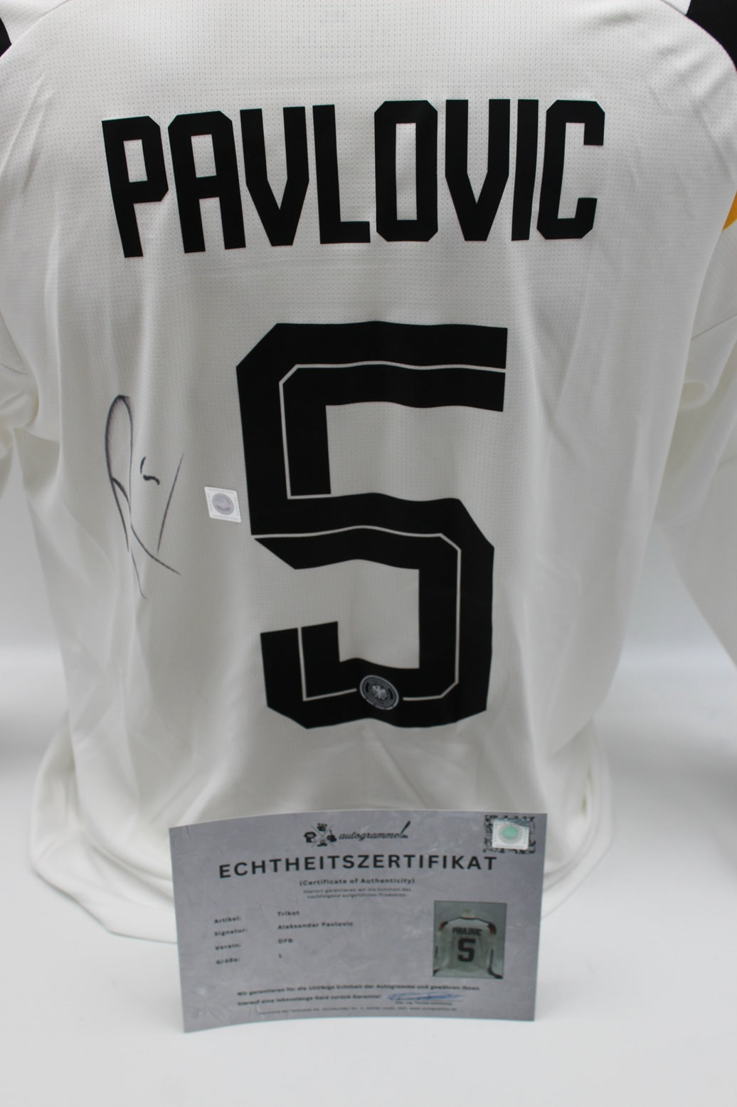 DFB Trikot WM 2026 Aleksandar Pavlovic signiert Autogramme Adidas COA neu L