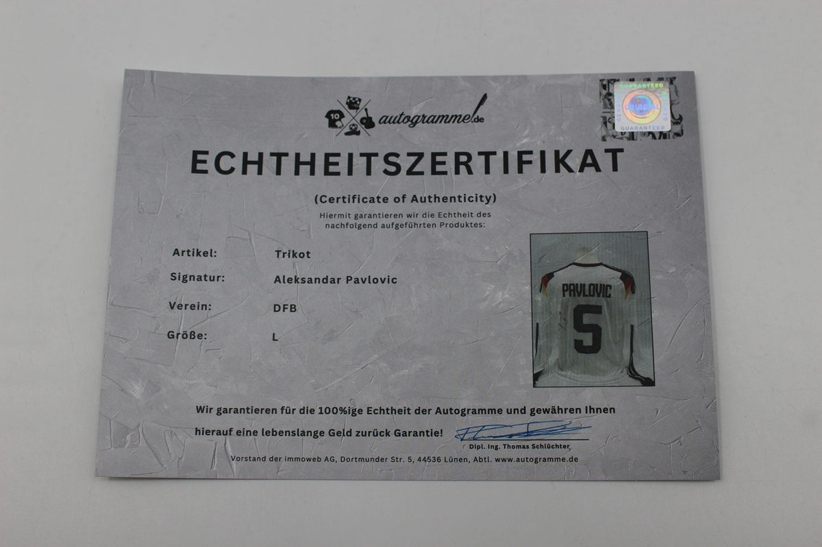 DFB Trikot WM 2026 Aleksandar Pavlovic signiert Autogramme Adidas COA neu L