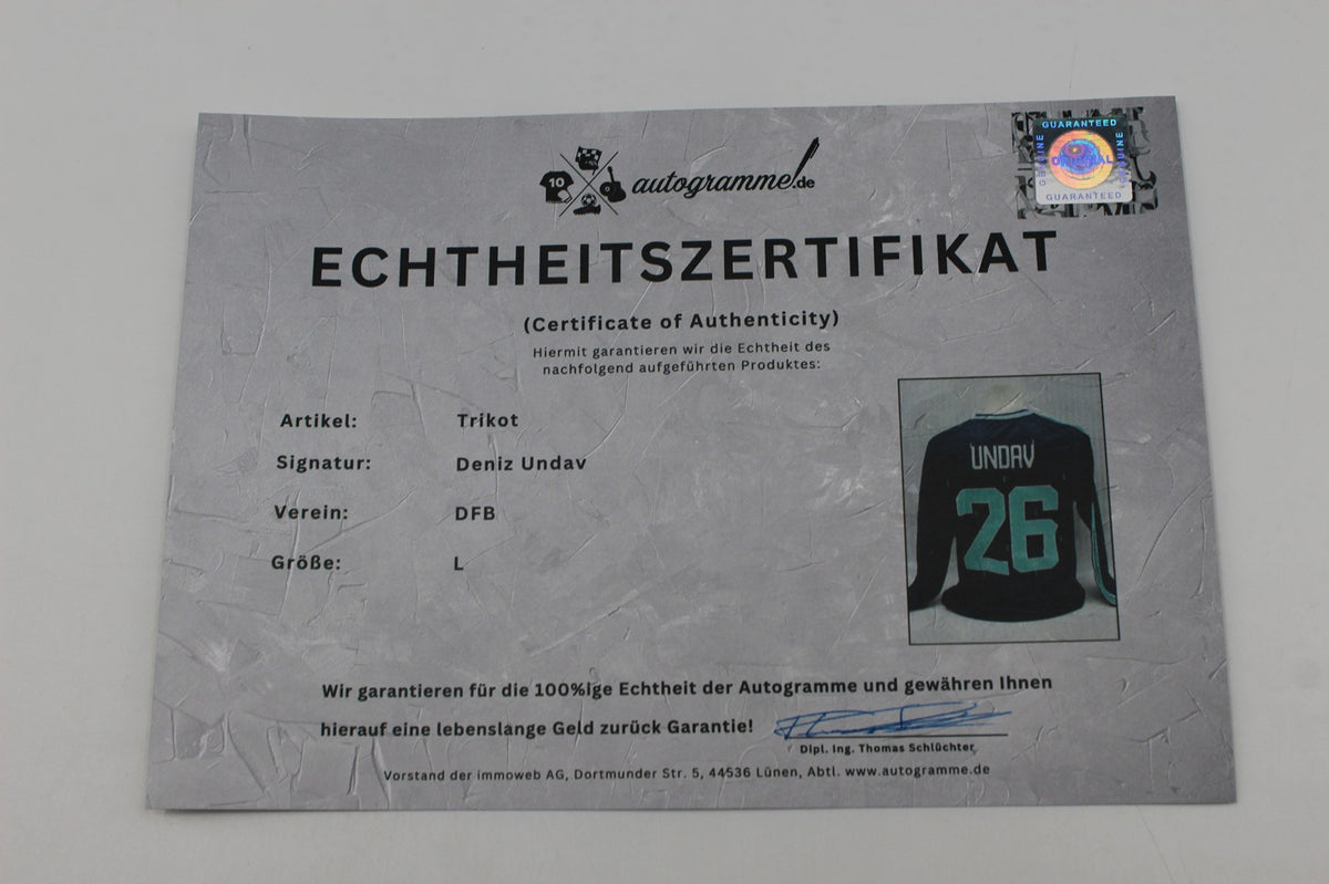DFB Trikot Deniz Undav WM 2026 signiert Autogramme Adidas COA neu L
