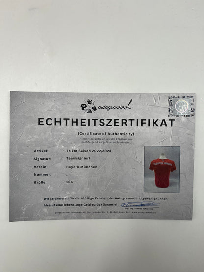Bayern München Trikot 2022/2023 Teamsigniert Autogramm Adidas 164