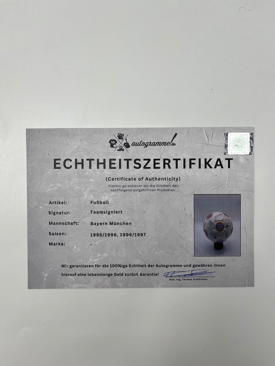 FC Bayern München Fußball Teamsigniert 1995/1996/1997 Autogramme
