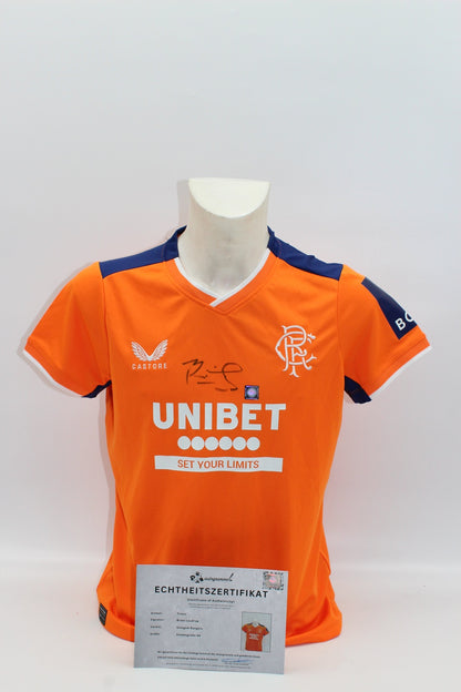 Glasgow Rangers 22/23 Trikot Brian Laudrup signiert Autogramm Castore Damengröße 44