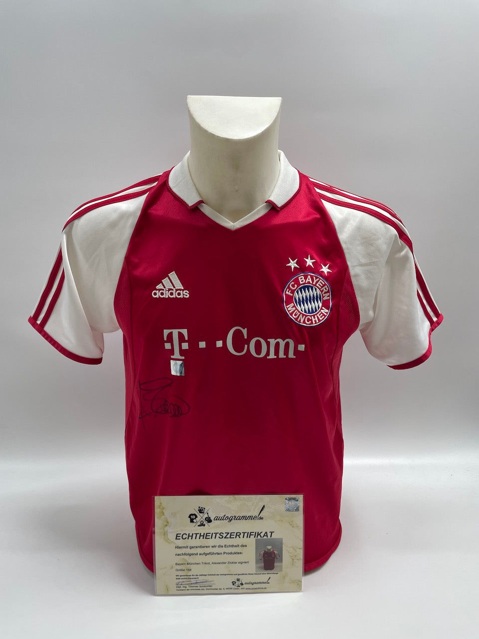 Bayern München Trikot Alexander Zickler signiert Autogramme Adidas 164