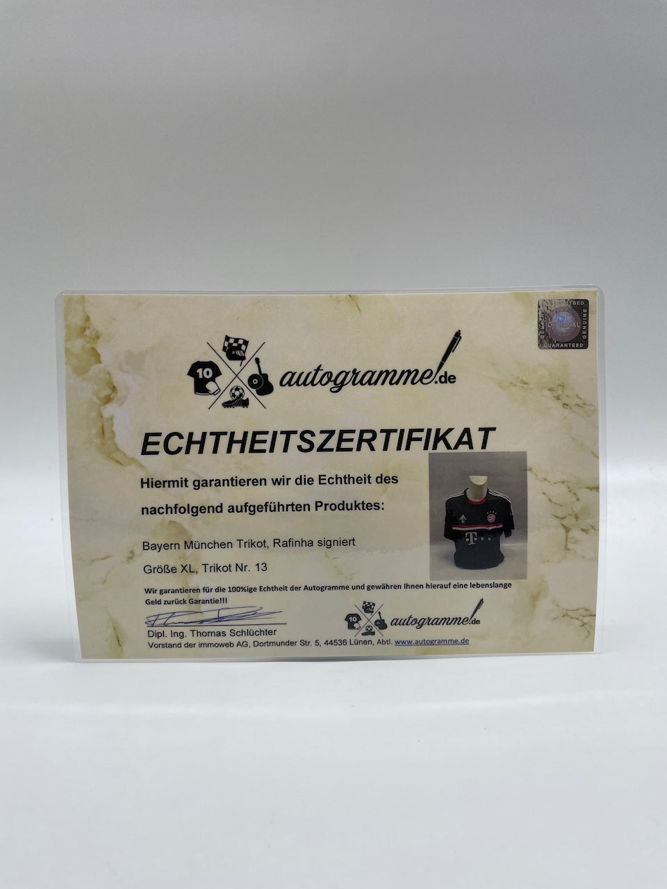 Bayern Munich Trikot Rafinha signed autographs adidas Coa XL