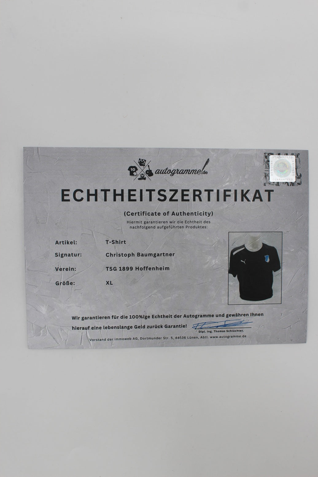 TSG 1899 Hoffenheim T-Shirt signiert von Christoph Baumgartner Puma XL