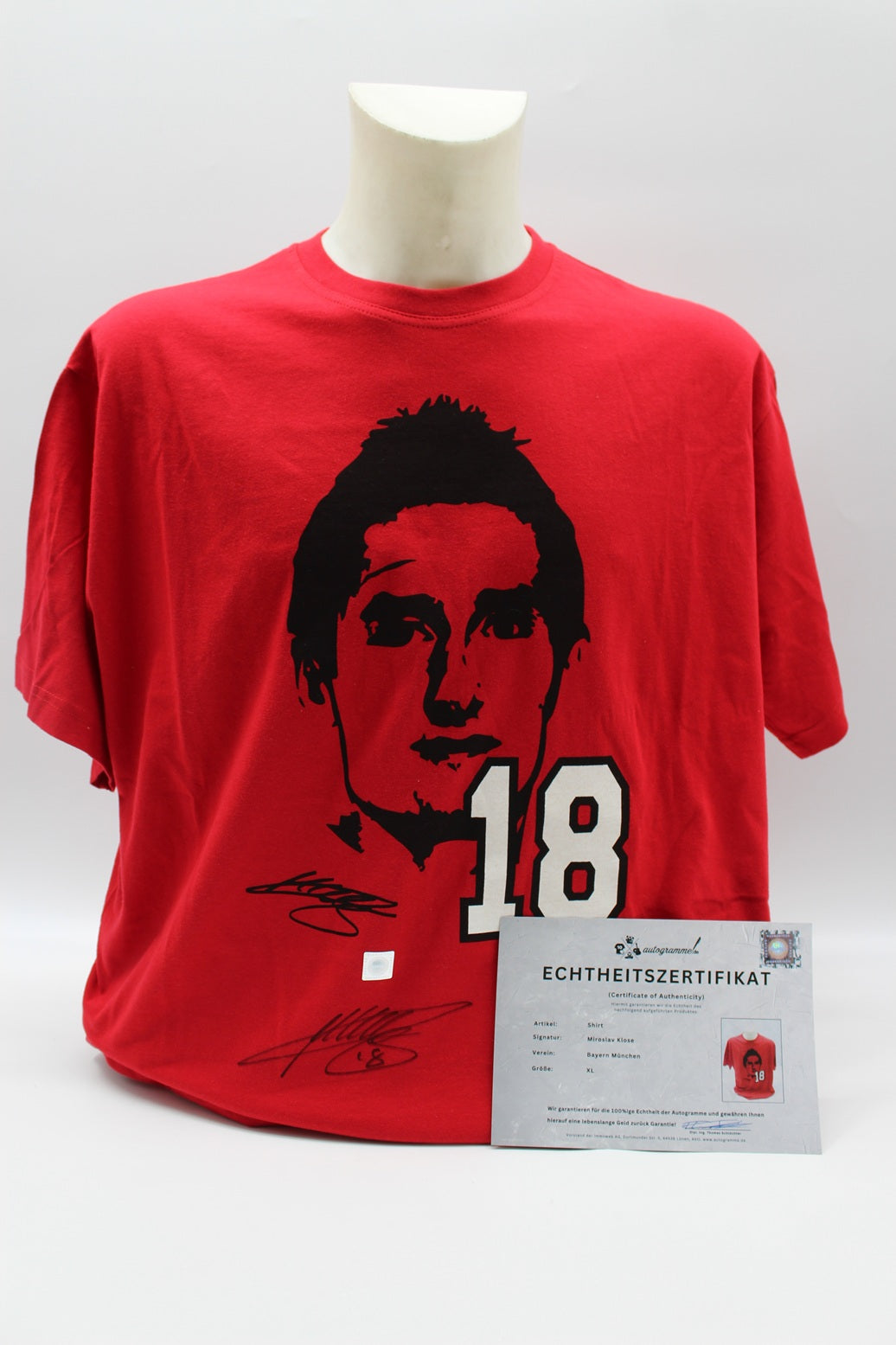 Bayern München Adidas T-Shirt Miroslav Klose signiert Autogramme COA Neu XL