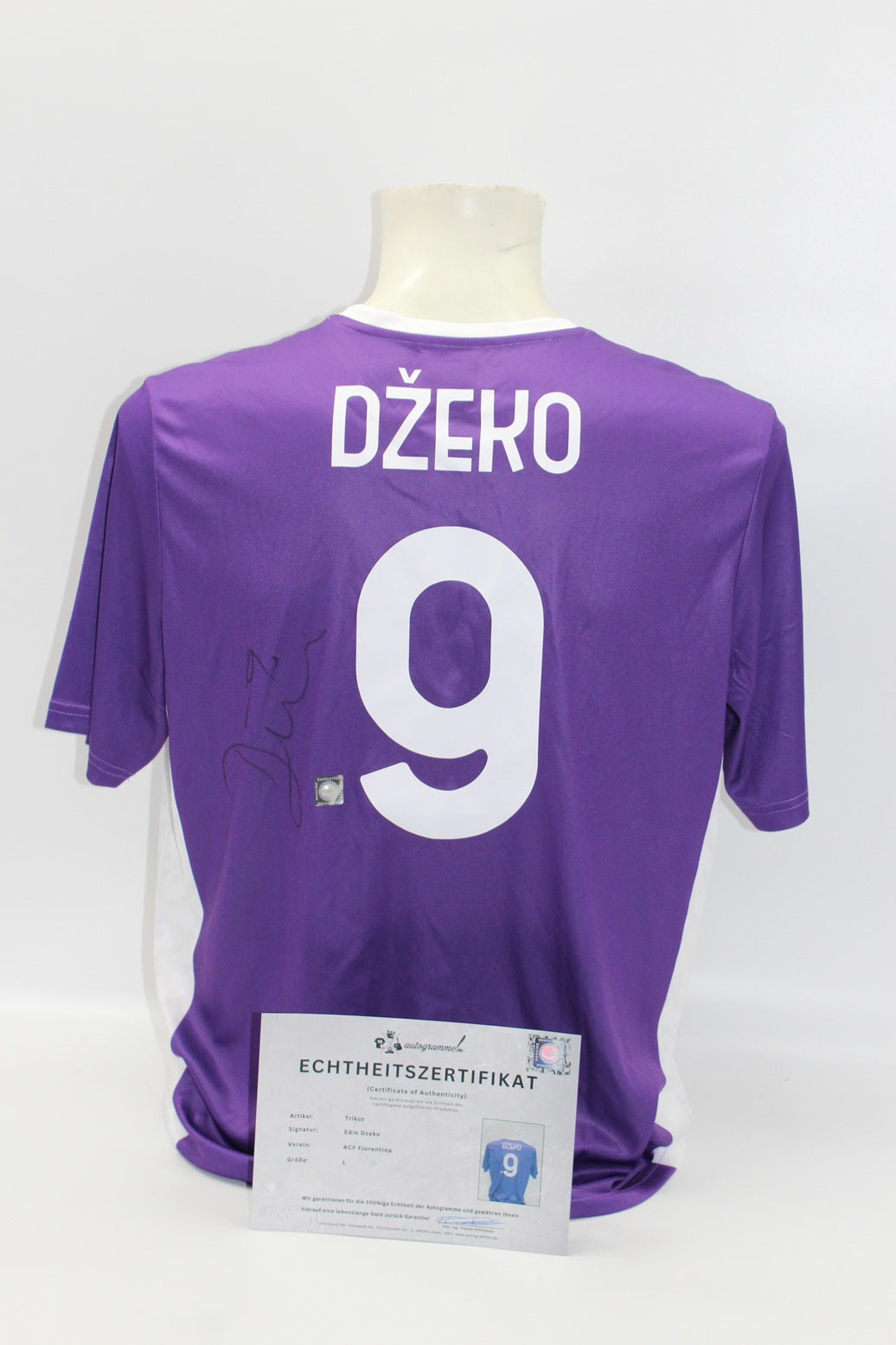 Fiorentina Trikot Edin Dzeko signiert Autogramme Kappa COA L