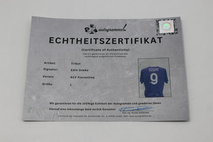 Fiorentina Trikot Edin Dzeko signiert Autogramme Kappa COA L