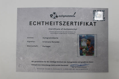 Autogrammkarte Cristiano Ronaldo signiert 14,5 x 10,5 cm Fußball Portugal