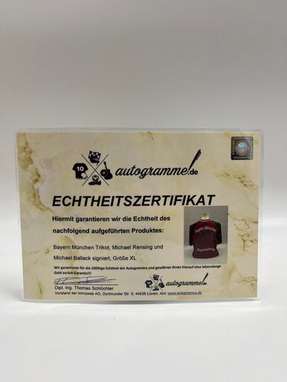 Bayern Munich jersey Michael Rensing & Michael Ballack signed Adidas XL