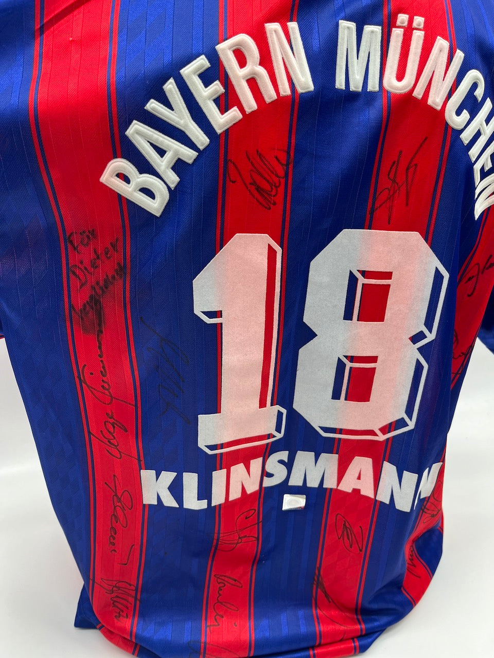 Bayern München Trikot 1996/1997 Teamsigniert Matchworn Klinsmann COA Adidas L