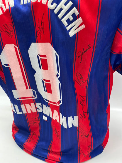 Bayern Munich Trikot 1996/1997 team signed Matchworn Klinsmann Coa Adidas L
