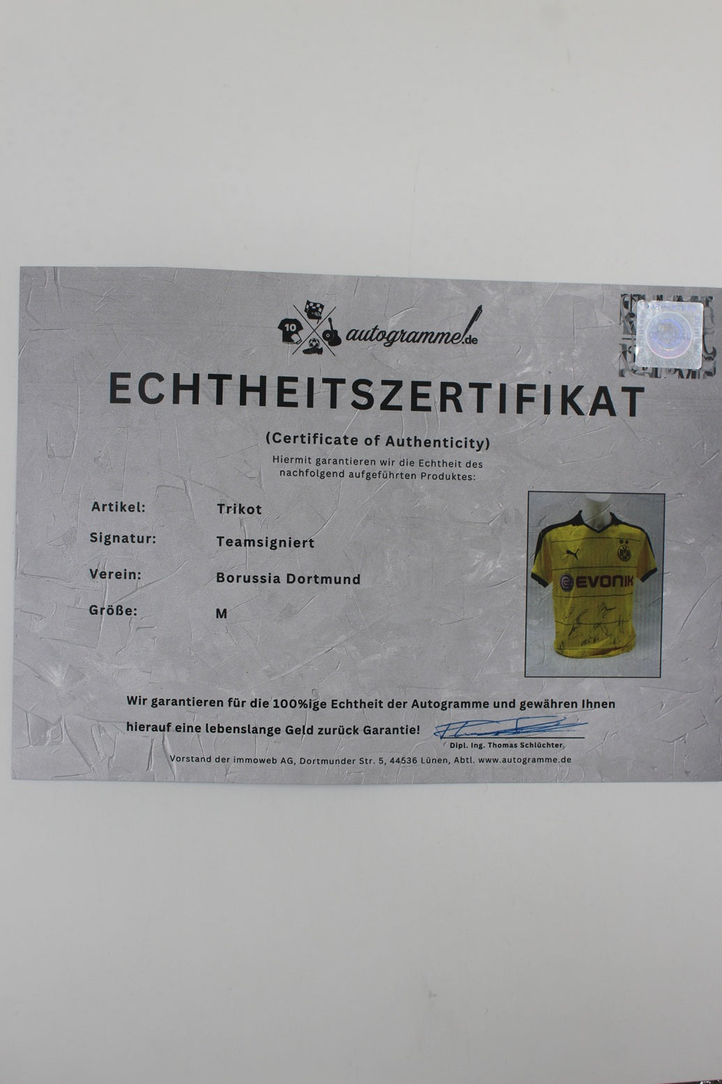 BVB Trikot 2015/2016 Teamsigniert Borussia Dortmund Puma Neu M