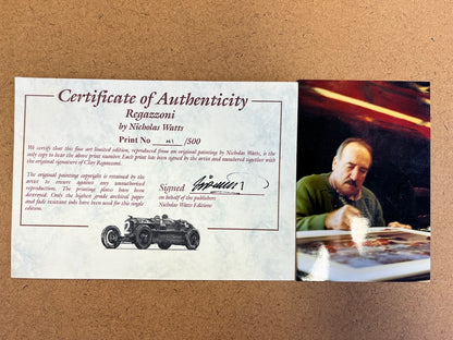 Nicholas Watts - "Regazzoni" Art print signed Clay Regazzoni