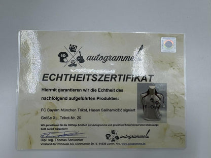 Bayern Munich jersey, Hasan Salihamidzic signed, autographs Bundesliga adidas XL