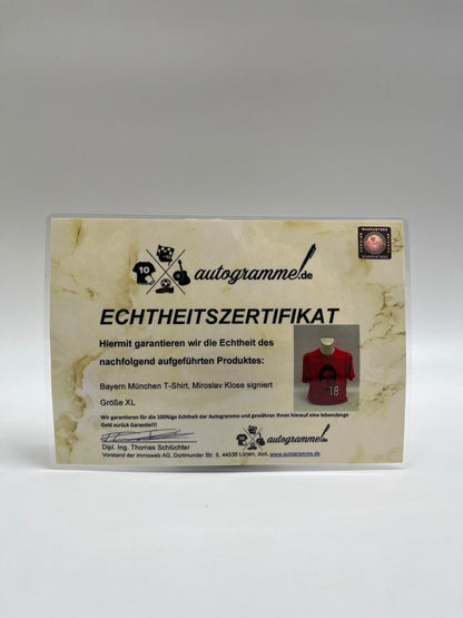 Bayern Munich T-Shirt Miroslav Klose signed autographs adidas coa new XL