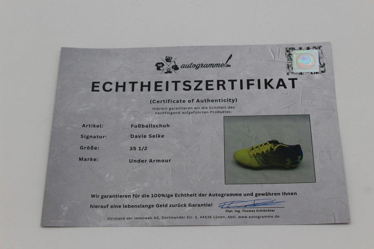 Fußballschuh Davie Selke signiert Autogramm Istanbul Basaksehir Under Armour 35 1/2