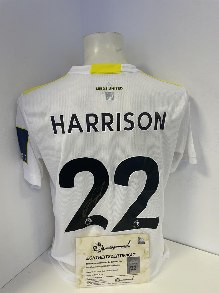 Leeds United Trikot Jack Harrison signiert Autogramm Fußball England Adidas M