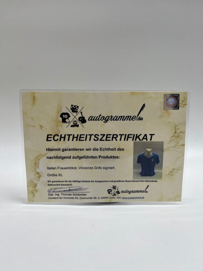 Italy women's shirt Vincenzo Grifo signed autograph puma new XL