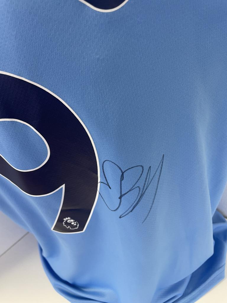 Manchester City Jersey Erling Haaland signed autograph football England Puma L