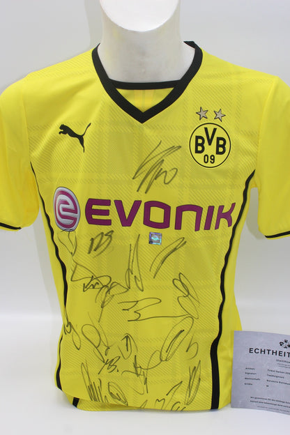 BVB Trikot 2013/2014 mit Bakalorz Flock Teamsigniert Borussia Dortmund Puma Neu M