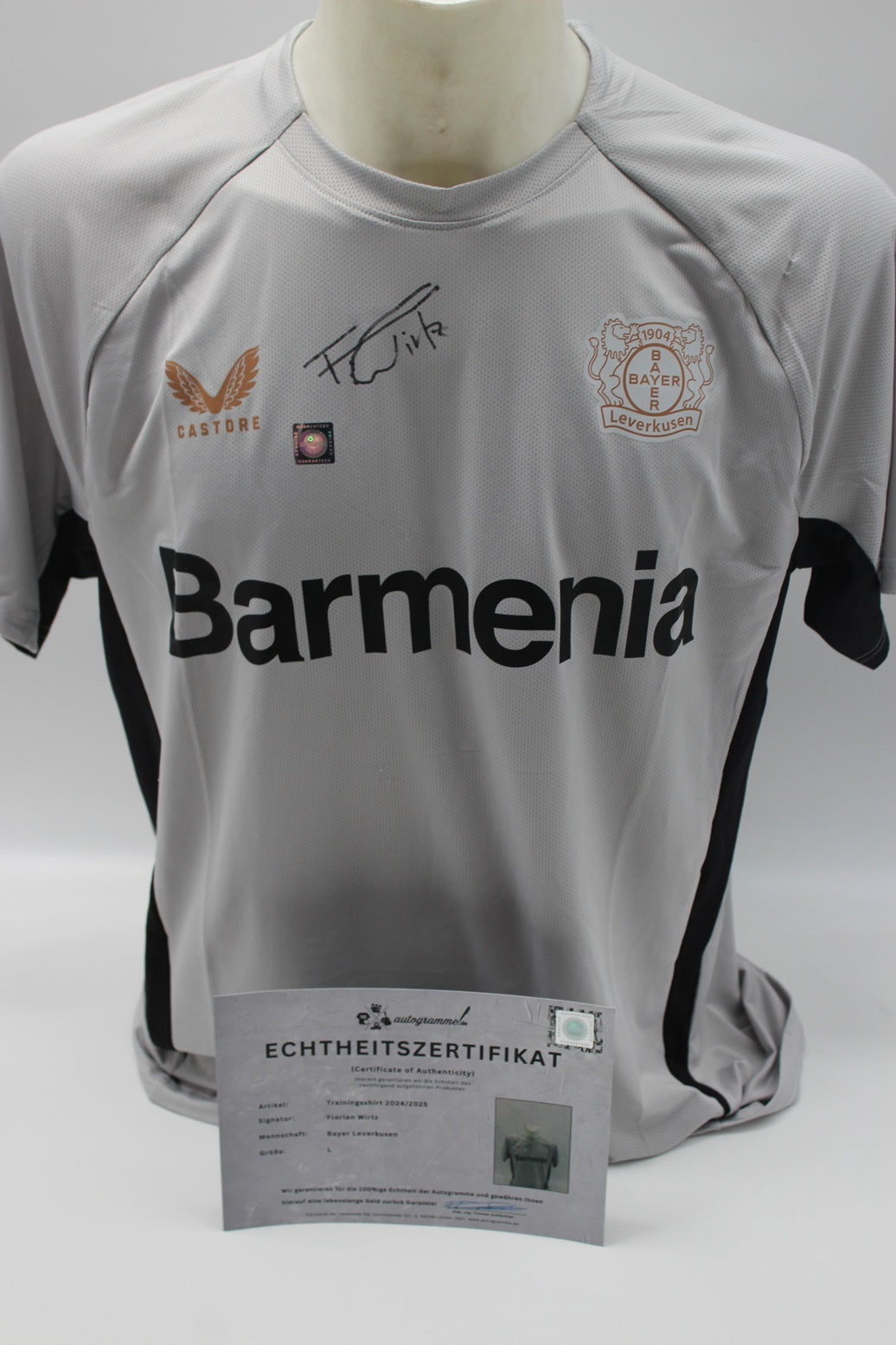 Bayer Leverkusen 24/25 Trainingsshirt Florian Wirtz signiert Castore L
