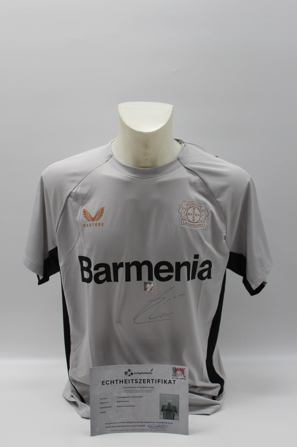 Bayer Leverkusen 24/25 Trainingsshirt Xabi Alonso signiert Castore L