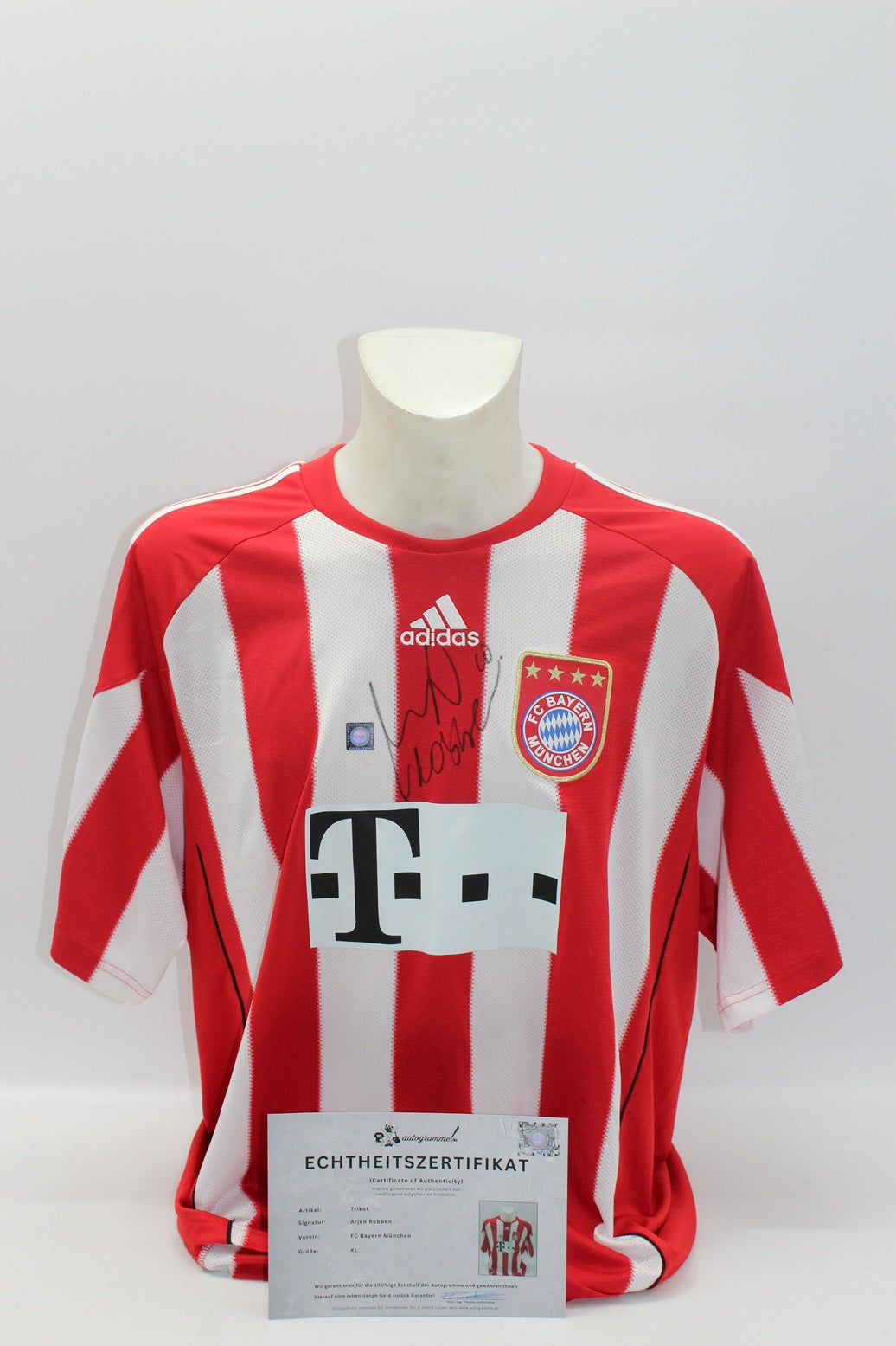 Bayern München 2010/2011 Trikot Arjen Robben signiert Autogramm Adidas COA XL